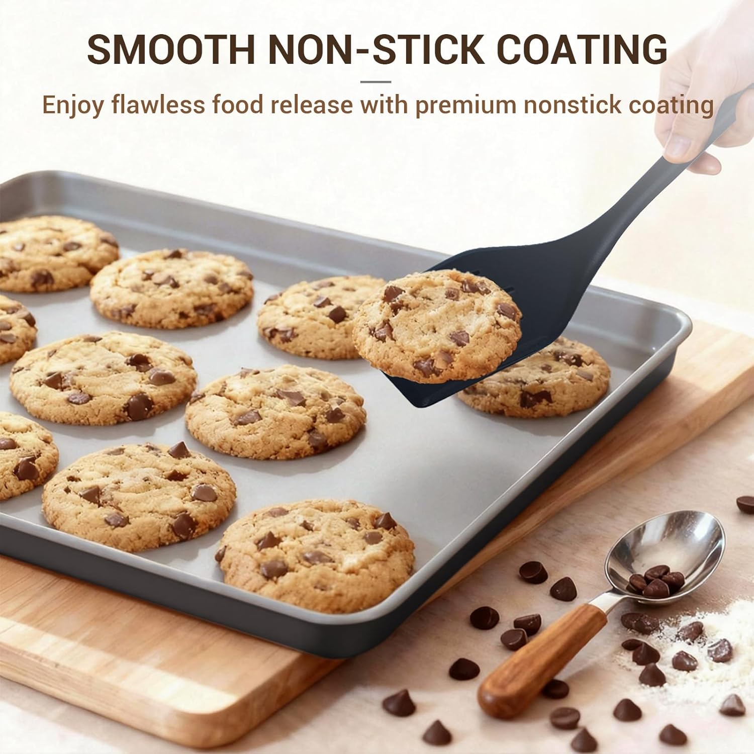 Ammeloo 22-Piece Non-Stick Baking Pans Set - Stackable Bakeware with Oven Mitts & Utensils | Gray & Stone Black