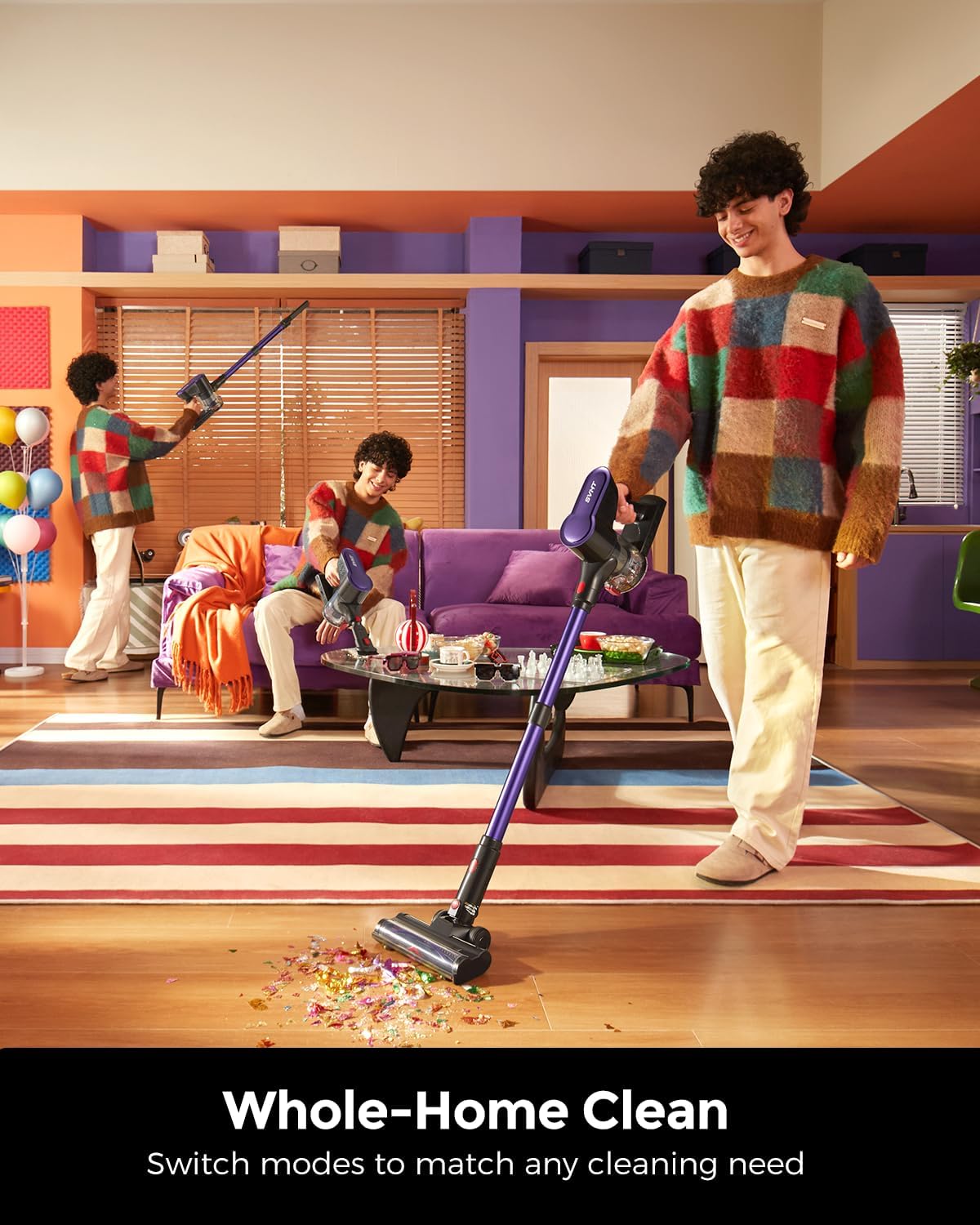 Skiennix Cordless Vacuum Cleaner - 500W Power, 50-Minute Runtime, LED Light & Anti-Tangle Brush | 1.6L Dust Cup, Lightweight for Pet Hair & Hard Floors