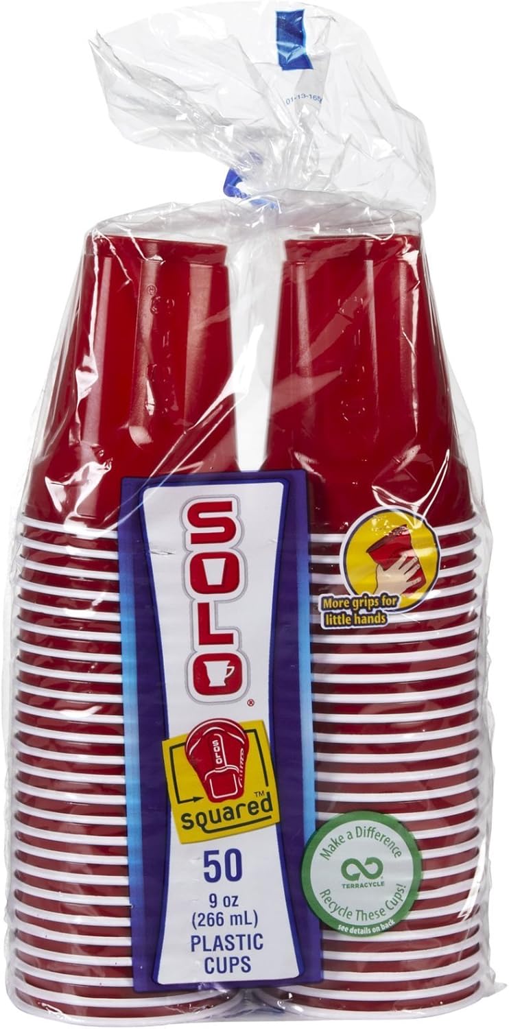 Solo Red Plastic Party Cups - 9 oz | Pack of 50 for Perfect Celebrations