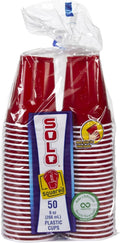 Solo Red Plastic Party Cups - 9 oz | Pack of 50 for Perfect Celebrations