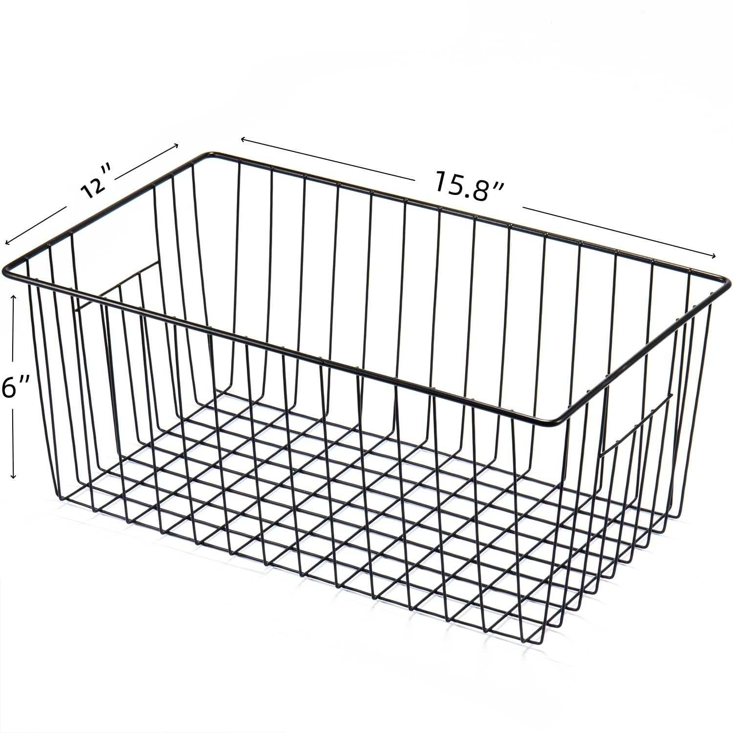 Nprohuge 4 Pack Freezer Organizer Bins - Stand up Freezer Organizers for 16 Cu.Ft Upright Freezer, Easily Get Food Improve Air Circulation, Wire Storage Baskets, Black