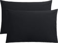 FLXXIE Pillow Cases - Soft Microfiber Queen Pillow Covers | Wrinkle Resistant, 2-Piece Set, 20x30, Black