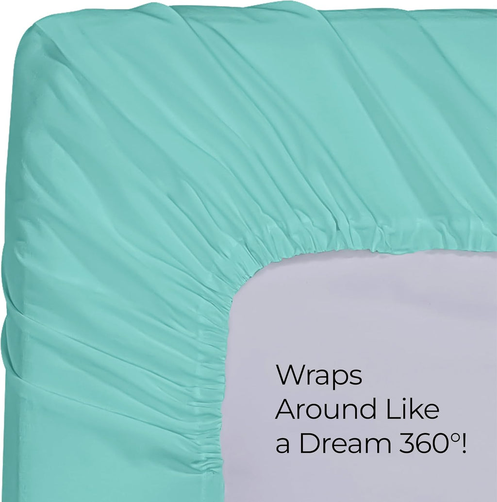 Utopia Bedding Full Fitted Sheet - Soft Microfiber - Deep Pocket - Spa Blue - Fade Resistant & Easy Care