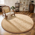 Ophanie Round Rug - 4Ft Beige Circle Area Rug | Plush Soft Shaggy Carpet for Kids' Rooms & Nurseries