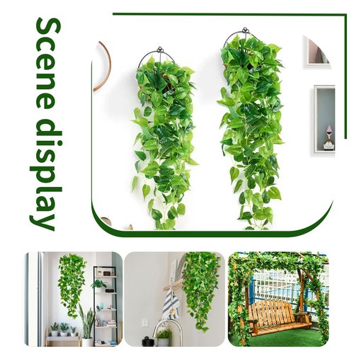 Fake Hanging Plants Vines(3pcs)for Room Decor, Artificial Ivy Greenery Garlands for Home Bedroom Living Aesthetic Kitchen Office Wall Patio Bookshelf,Indoor,Outdoor Farmhouse Decorations(No Basket)