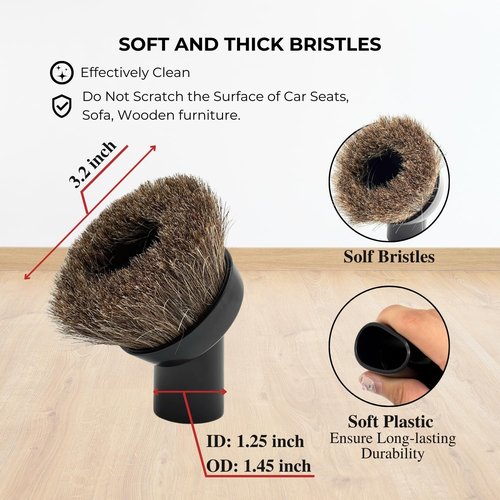 GHAMADE Vacuum Attachments & Brushes for Dyson V7 V8 V10 V11 V15 Gen5: Flexibible Crevice Tool, Horsehair Vacuum Attachment, Traceless Dust Brush (Home, Car Detailing & Corner Cleaning Set)