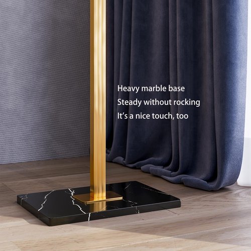 BUZUEY Gold Coat rack,Sturdy coat tree freestanding heavy duty with Marble Base,Metal standing coat rack for Bedroom,Entrance,Modern coat hanger stand for Coats,Hats,Bags(gold)