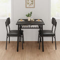 IDEALHOUSE 3-Piece Dining Table Set for 2 with Storage Rack, Wood Kitchen Table with Upholstered Chairs Set of 2, Small Square Table Set with Metal Legs Support, for Dining Room, Living Room, Black