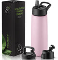 SIPX™ Insulated Water Bottle - 25 oz Leakproof Stainless Steel | Keeps Drinks Cold for 24 Hours & Hot for 12 Hours - Light Pink