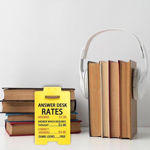 Smilelife Employee Appreciation Gifts Funny Office Cubicle Decor Answer Desk Rates Desk Sign Team Office Gag Gifts for Coworker Teammate Employee Boss Manager