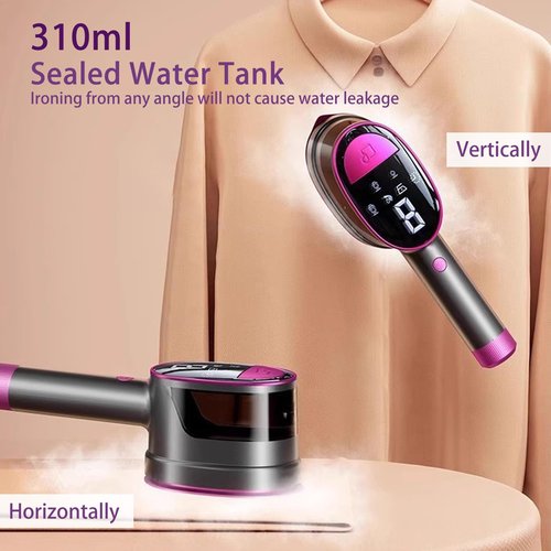 Travel Clothing Steamer, 1200W Handheld Portable Clothing Wrinkle Remover, 3+1 Steam Adjustable Intelligent Home Iron, 20S Preheating, 7 Hole Steam Outlet, Essential for Home, Travel & Dorm (Purple)