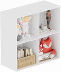 Wooden Cube Storage Organizer by [Brand Name] - 11" Open Cubes, Stackable Modular Bookcase | 2-Tier Bookshelf in White for Living Room, Bedroom, Office