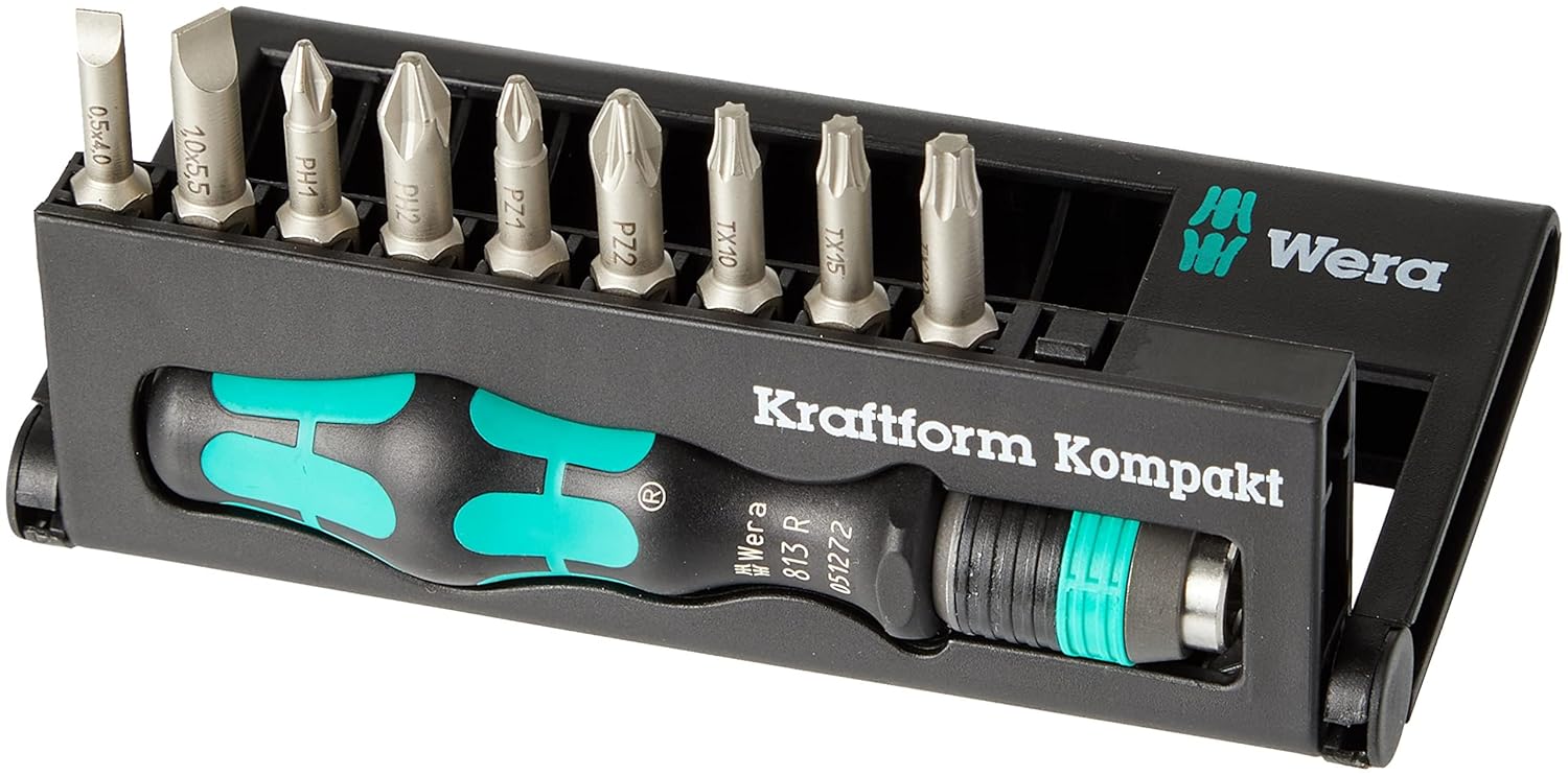 WERA Kraftform Kompakt 10 - 10-Piece Precision Screwdriver Set for Ultimate Versatility
