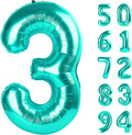 Teal Blue Number 3 Balloon - 40 Inch Birthday Decoration for Kids & Women Parties