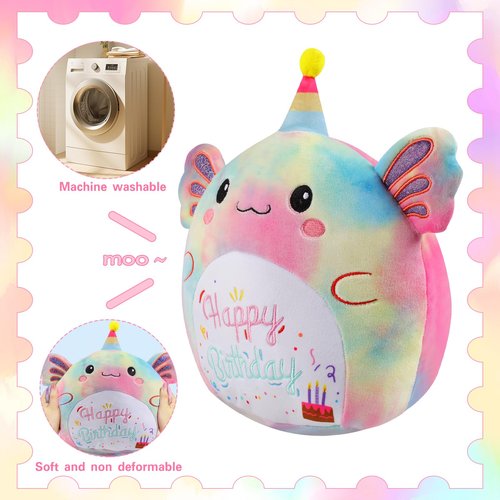 AWNOGKUE Stuffed Animal Axolotl Plush Toys 12 Inch Soft Unicorn Plushies Pillow Cute Rainbow Plushies Room Decoration Birthday Gifts for Kids Toddlers Girls and Boys (Axolotl)