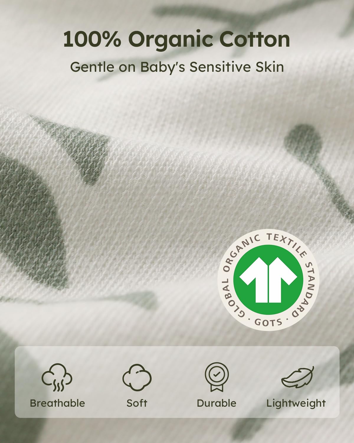 Yoofoss Baby Sleep Sack - 100% Organic Cotton Wearable Blanket | 2-Way Zipper, 0.5 TOG, 3 Pack for 6-12 Months