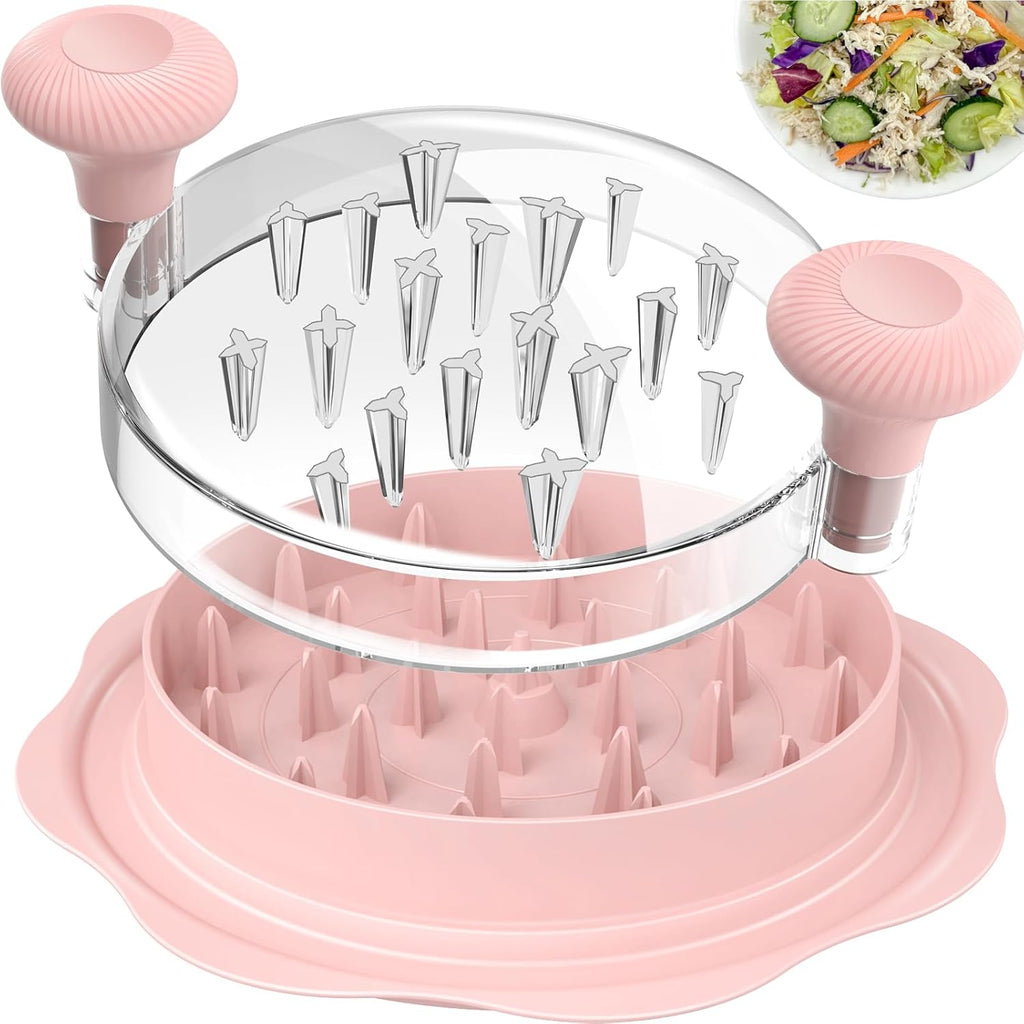 Ukeetap 10" Pro Chicken Shredder Tool - BPA-Free Meat Grinder with Anti-Slip Base & Ergonomic Handle, Pink