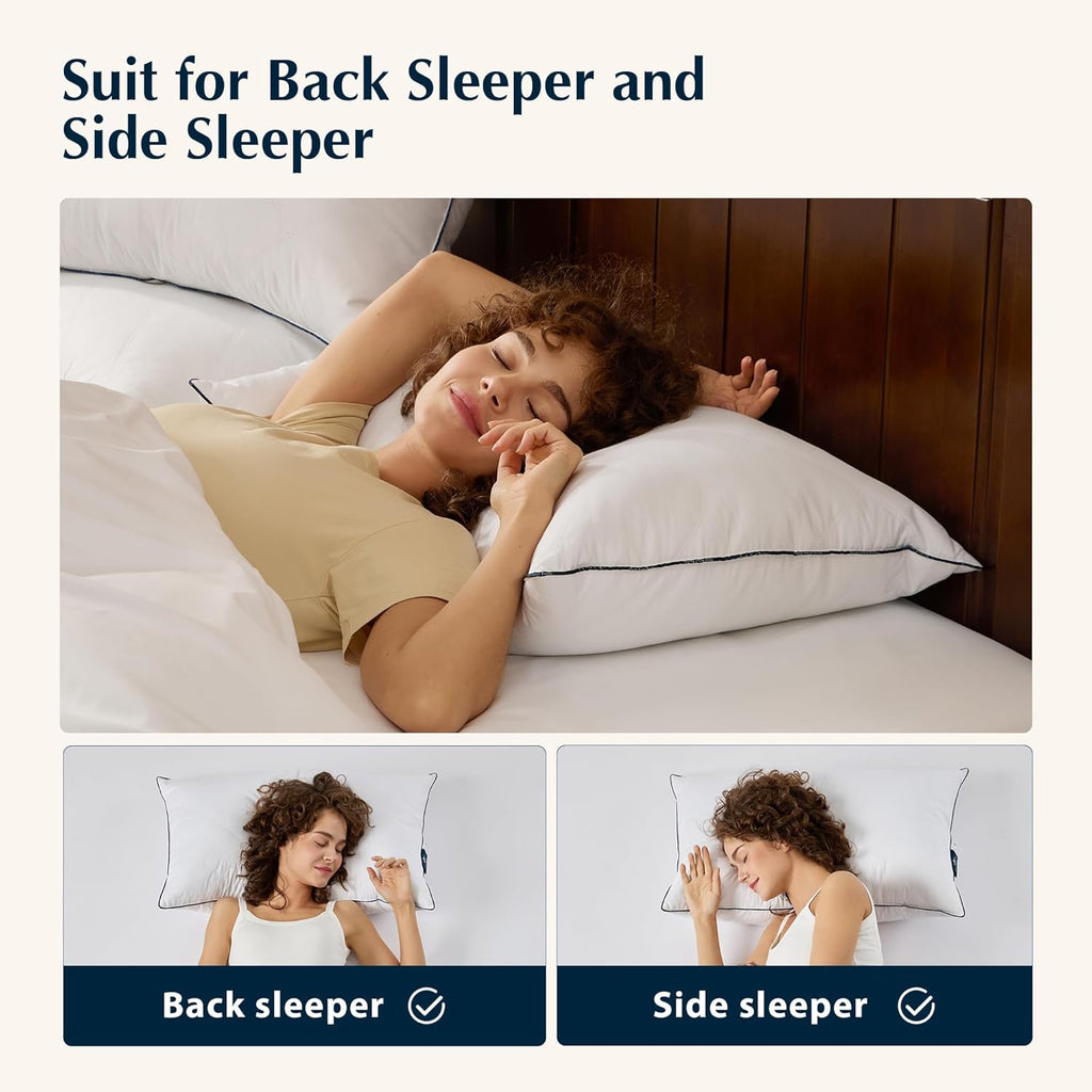 Pacific Coast Premium Goose Feather & Down Bed Pillow - Standard Size, Medium Support for Side & Back Sleepers