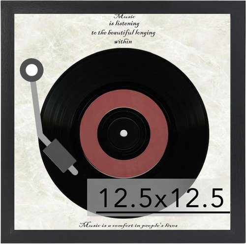 JCJMY Vinyl Record Frame - Sturdy Black Display for 12.5x12.5 Album Covers & LPs | 1 Pack