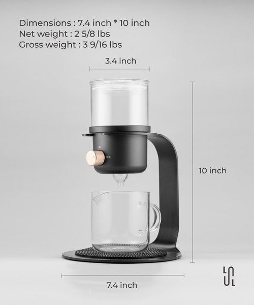 LSL LoveStyle Living Glass Tea Pot with Infusers for Loose Tea and Drip Coffee Pour Over, Semi Automatic Tea Set with Magnetic Clear Teapot, White