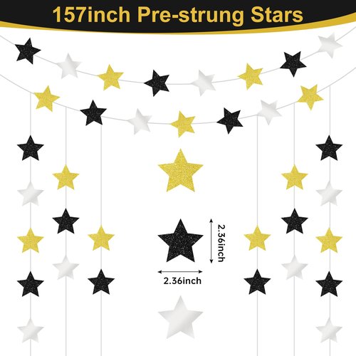 Zirtorei 50th Birthday Decorations Awesome Since 1976 Banner for Men Women, 4Pcs Black Gold 50 Birthday Hanging Sign Party Supplies, Fifty Year Old Bday Table Honeycomb Centerpieces