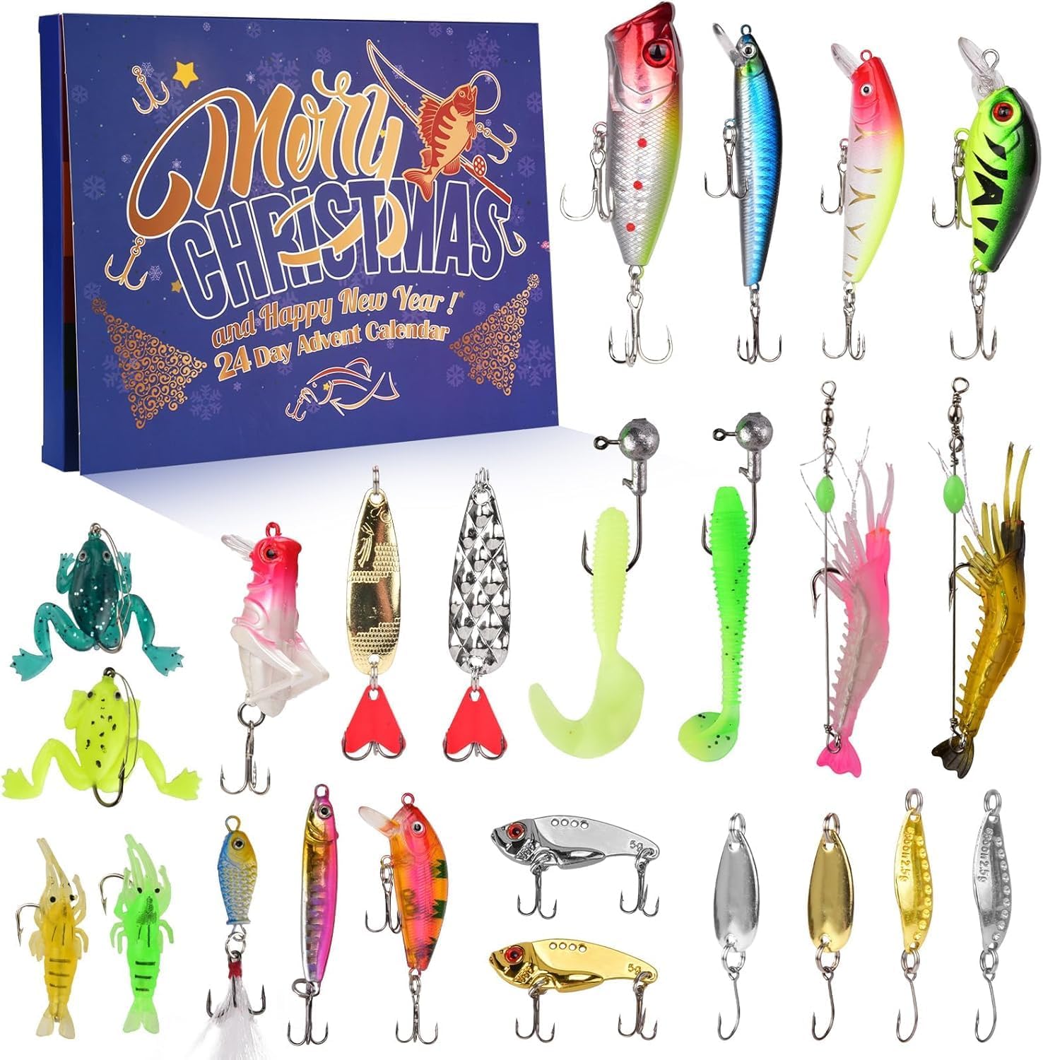 Skiennix Fishing Advent Calendar 2025 - Lifelike Multi-Jointed Swimbait Set | Perfect Gift for Anglers