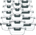 M MCIRCO Glass Food Storage Containers - 30-Piece Airtight Meal Prep Set | Snap Locking Lids, Microwave & Oven Safe