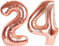 Number Balloon 40 Inch - Rose Gold 24th Birthday Decorations | Perfect for Weddings & Anniversaries