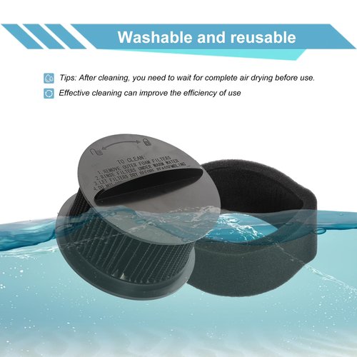4 Pack 32R9 Replacement Filter for Bissell PowerForce Compact Cleanview Helix Turbo Inner & Outer Vacuum Cleaner, for Bissell 1240 Replacement Filter Set, Compare to Part # 203-7913 73K1