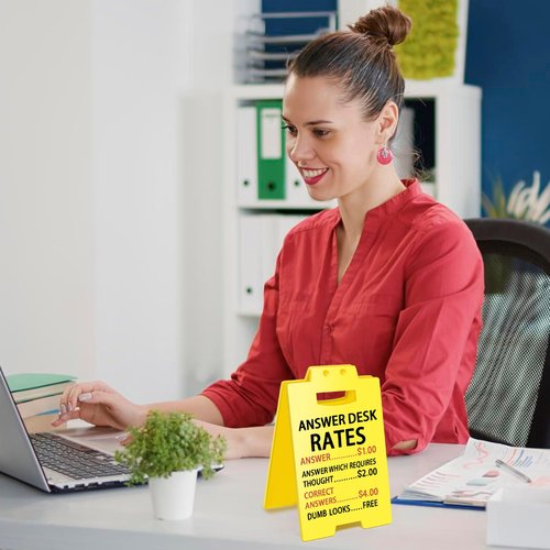 Smilelife Employee Appreciation Gifts Funny Office Cubicle Decor Answer Desk Rates Desk Sign Team Office Gag Gifts for Coworker Teammate Employee Boss Manager