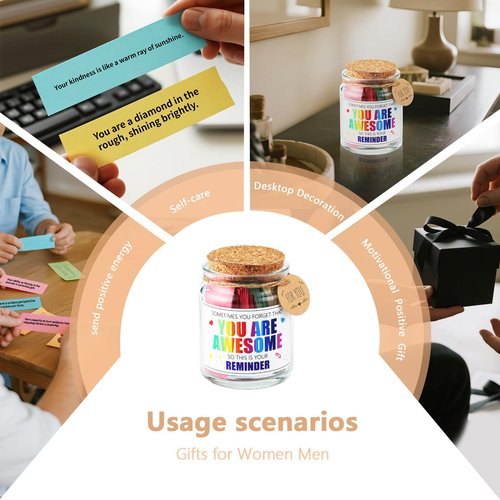 You are Awesome Jar-Motivational Positive Affirmation Cards,Self Care Thoughtful Encouragement Inspirational Gifts for Women Men Teen Girls Daughter Son Friends Coworker,Thank You Appreciation Gifts