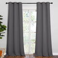 NICETOWN Thermal Insulated Blackout Curtains - Grommet Top Drapes for Hall | 2 Panels, Grey, W42 x L95 Inches