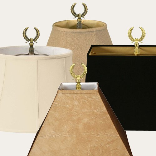 Royal Designs, Inc. Decorative Laurel Wreath Finial for Lamp Shade, Antique Brass - Pack of 2