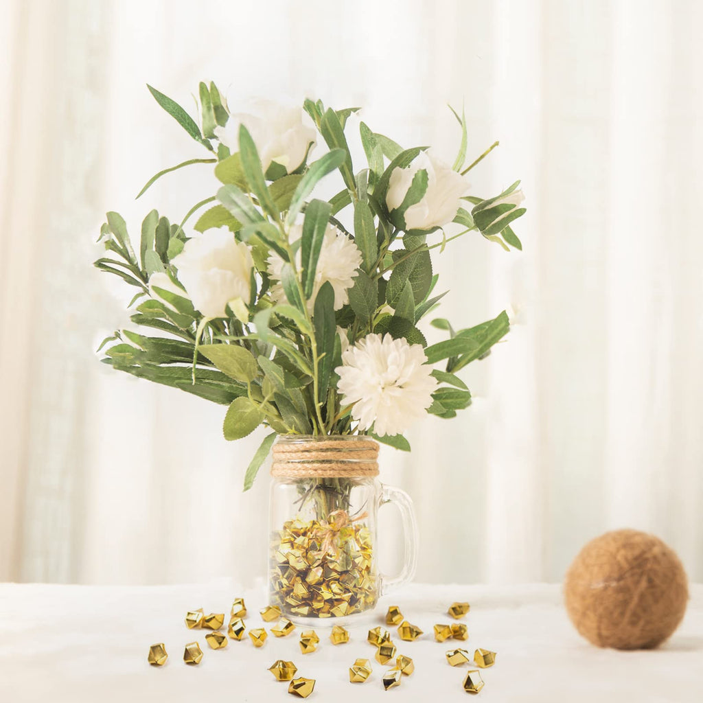 LYFJXX Fake Crushed Ice Cubes, Vase Fillers, 650 Pcs Golden Reusable Artificial Ice Cubes for Wedding Decor