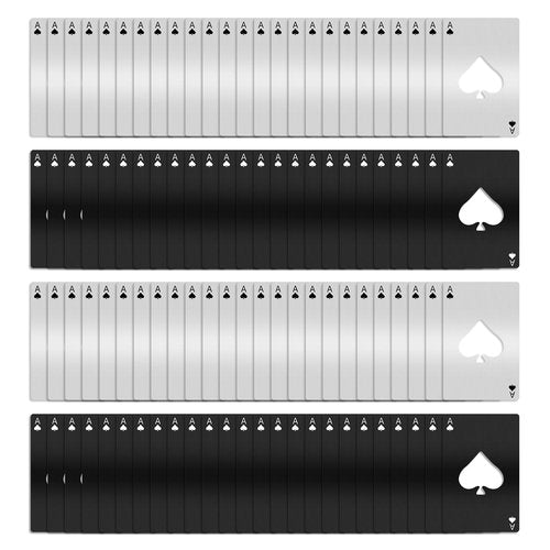 100 Pack Ace of Spades Bottle Opener - Bulk Metal Credit Card Beer Opener, Poker Card Wallet Opener for Party Favor, Wedding Favor, Groomsmen Bridesmaid Gift (Black & Silver)