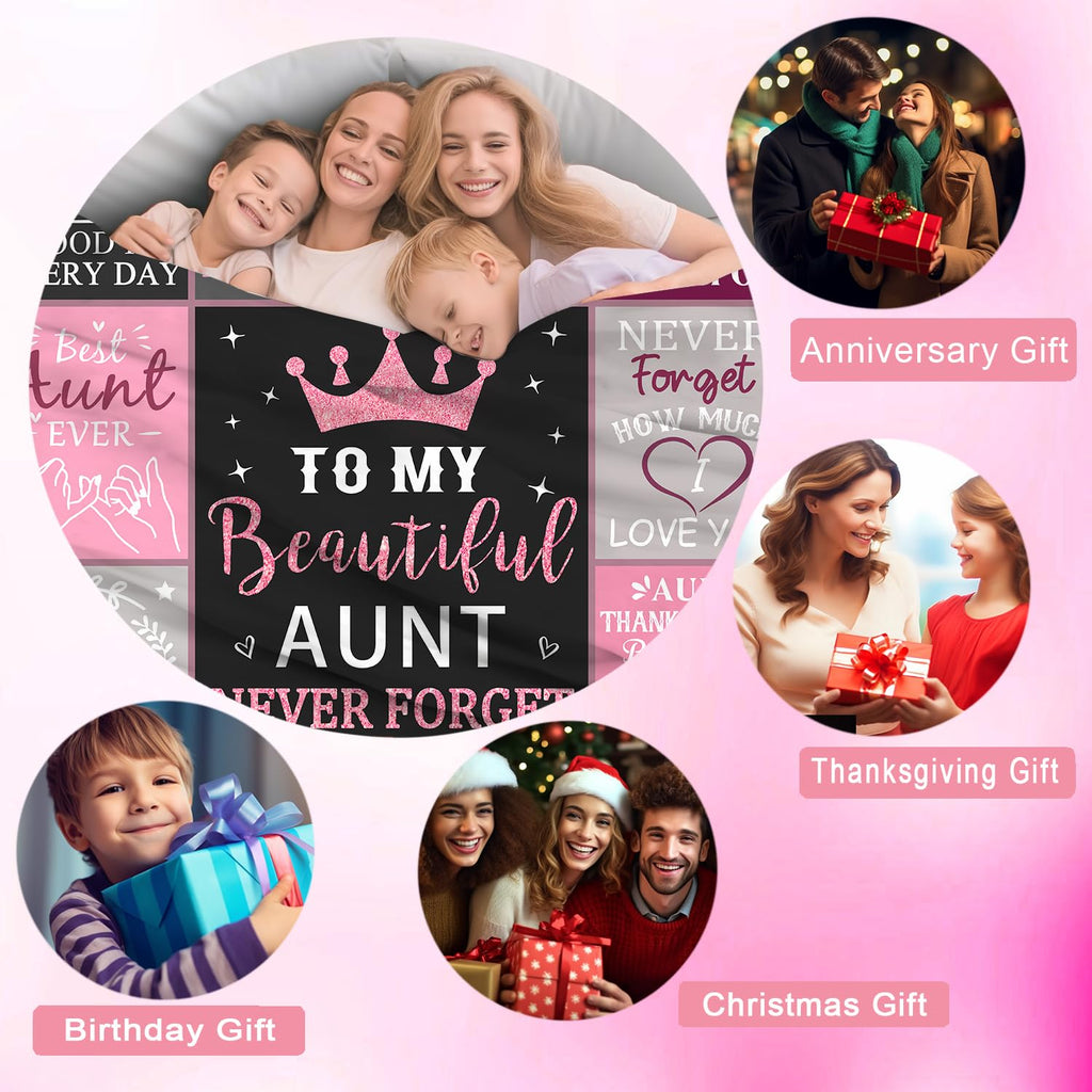 Inmedioor Aunt Blanket Gifts for Aunts from Niece Nephew,to My Aunt Throw Blankets Best Aunts Ever Birthday Gifts Ideas for Aunties 50"X40"