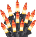 Minetom Halloween String Lights - 100-Count 25Ft. Waterproof Mini Candy Corn | Indoor & Outdoor Decor