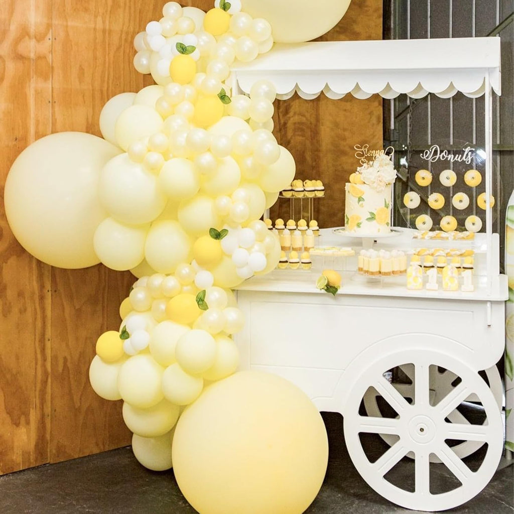 PartyWoo Pastel Yellow Balloons - 127-Piece Arch Kit for Baby Showers & Birthdays | 5-36 Inch Sizes