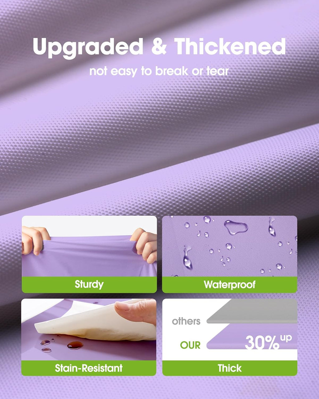 Pureegg Disposable Plastic Tablecloths - 84'' Round, Light Purple, Leakproof & Sturdy | 10 Pack for Easter Parties