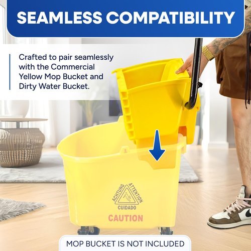 PLASTIC PRINCE Mop Wringer Only Side Press Wringer Replacement for Commercial Mop Bucket on Wheels - 26-Quart or 35 Quart, Yellow