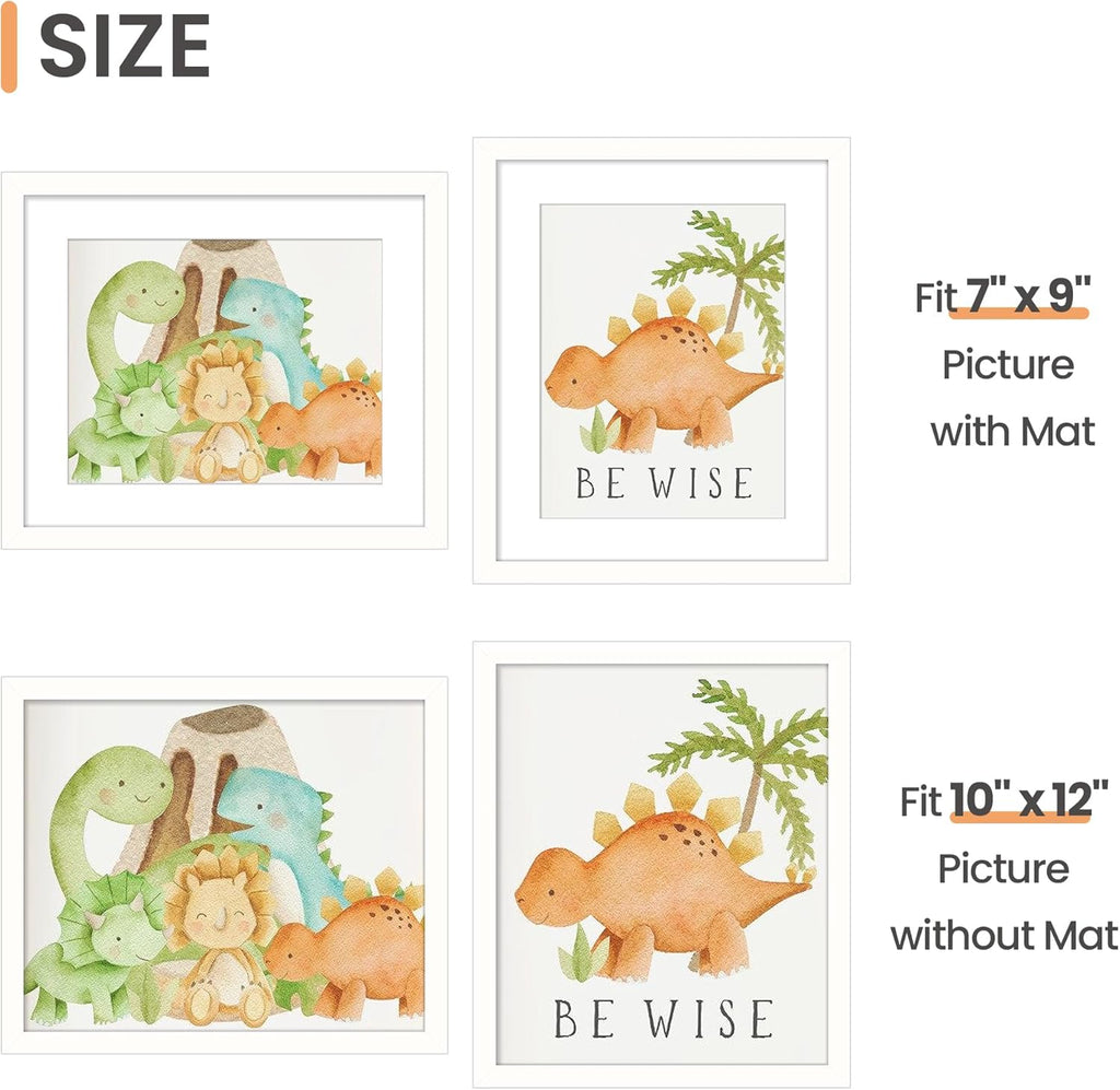 Upsimples 10x12 Picture Frame - Versatile Wall Hanging for 7x9 Photos with Mat or 10x12 Without - White, 1 Pack