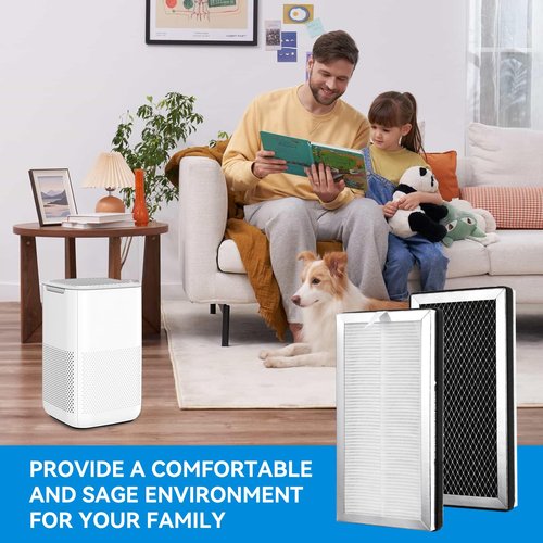 MA-15 Air Purifier Replacement Filter Compatible with Medify MA-15 Series, 3-in-1 Filtration System of MA 15 Filters H13 True HEPA, Activated Carbon and Pre-Filter (4 Pack)