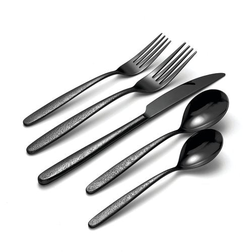 Oneida 894807 Storm Black 20 Piece Everyday Flatware Set, Service For 4, 3.11