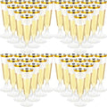 150 Pcs Gold Plastic Champagne Flutes - Clear Disposable Crystal Wine Glasses for Wedding Toasting, Party Cocktail Cups