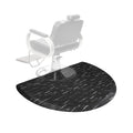 Amcomfy Anti Fatigue Semi Circle Salon Mat for Hair Stylist Anti-Slip Antique Series Salon & Barber Shop Chair Floor Mat (3' x 5' x 1/2'', Marbled Black)