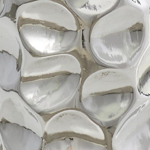 Deco 79 Ceramic Decorative Vase Geometric Bubble Centerpiece Vase with Concaved Circles, Flower Vase for Home Decoration 8" x 8" x 39", Silver