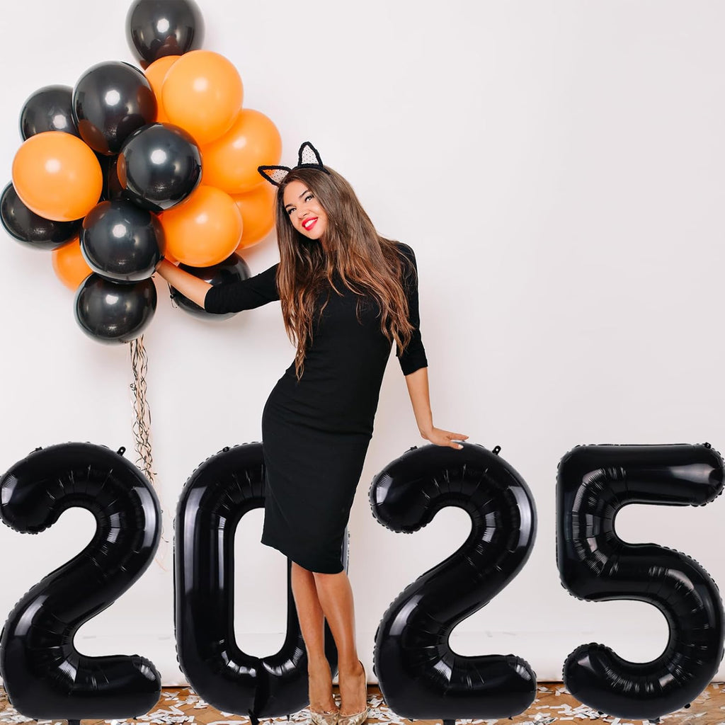 Smlpuame 40-Inch Black Number Balloon 0-9 | Large Helium Foil Balloons for Birthday & Wedding Celebrations