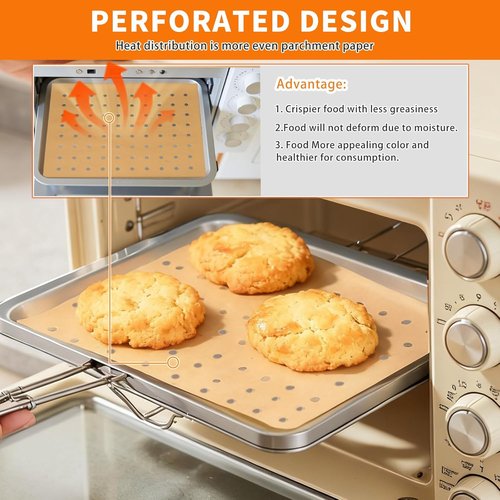 MEIYA Disposable Air Fryer Liners - 180 Pcs Non-Stick Parchment Paper Sheets | 9x11 Inch Rectangular Size