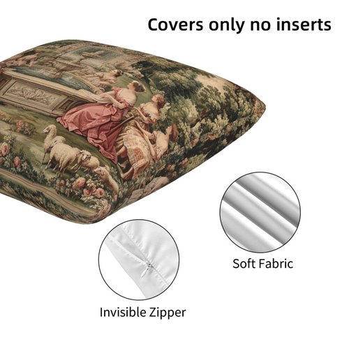 Taekifiyy French Garden Throw Pillow Covers 18x18 Inch Set of 2 Western Decorative Cushion Cases for Couch Living Room Bedroom