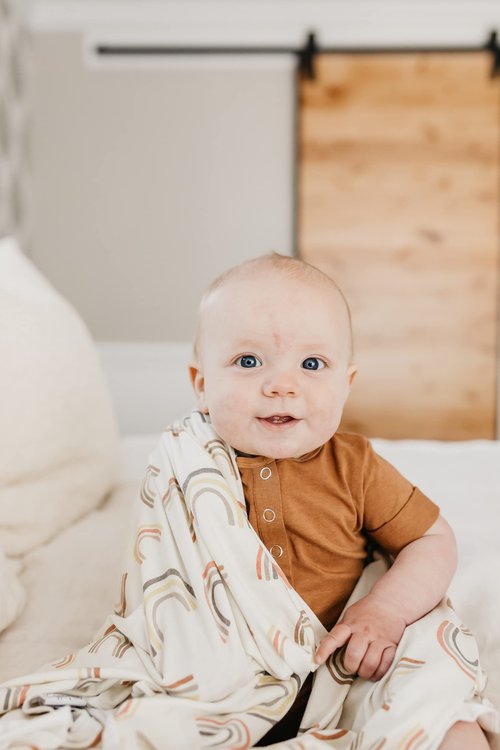 Copper Pearl Large Premium Knit Baby Swaddle Receiving Blanket Kona